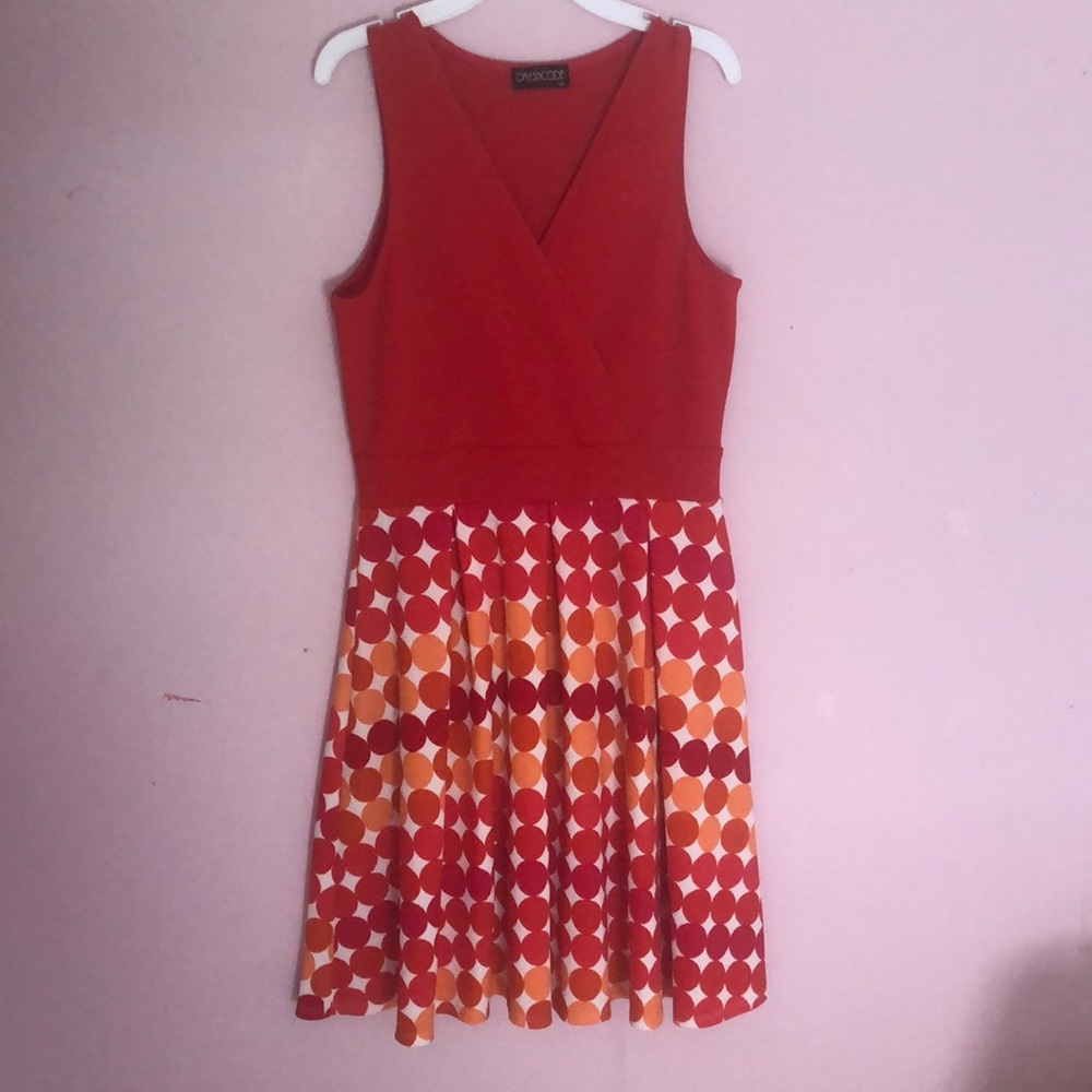 red dotted dress